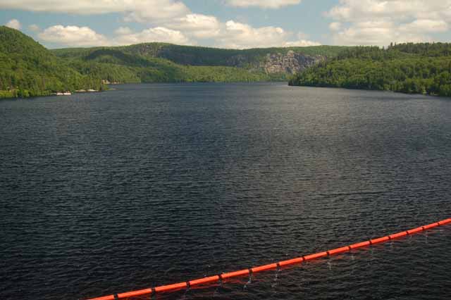 The Montreal River passes under an unseen tressel